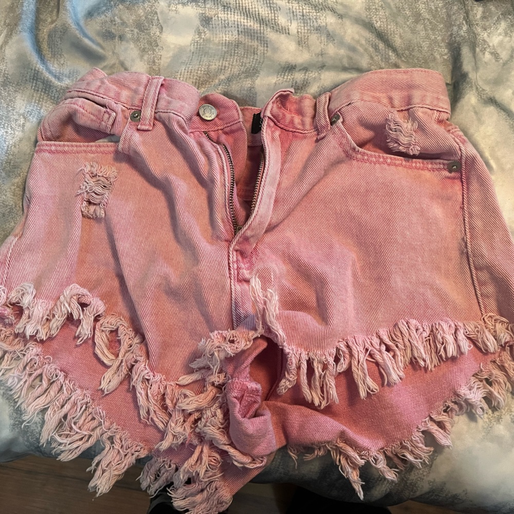 Colored denim shorts